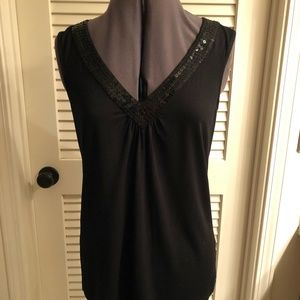 Kenneth Cole Reaction Sequin V-Neck Tank Top Size Large